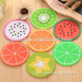 2017 Amazon Hot selling Non-slip Heat Resistant Fruit Shape Silicone Cup Mat